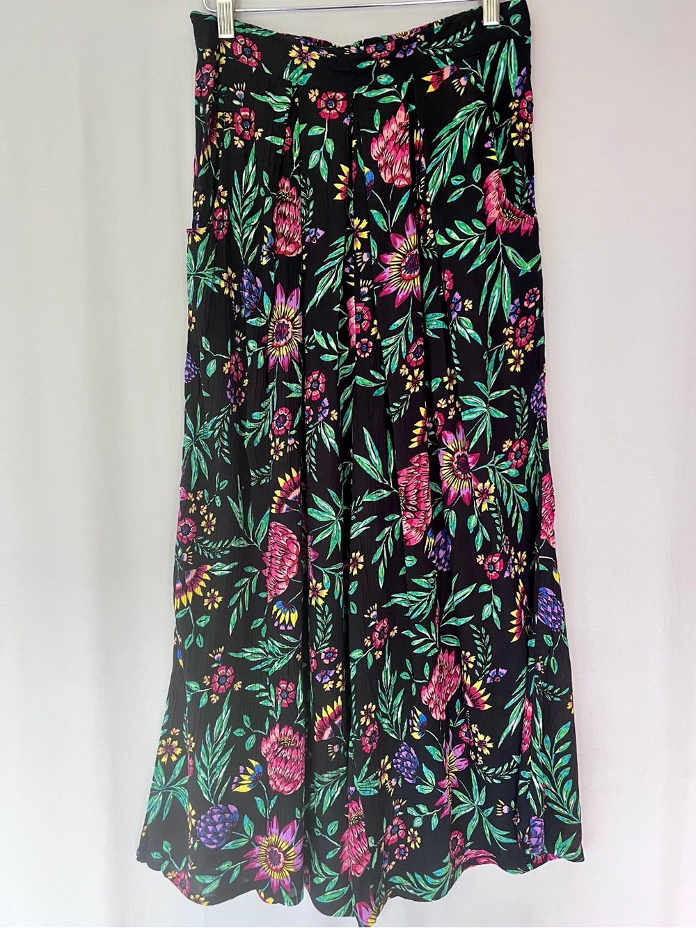 Patrons of Peace Floral Culottes Wide Leg Pants with Pockets Topical Resort M - Picture 4 of 13
